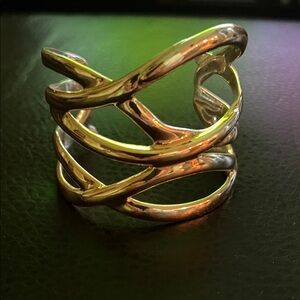 Stella & Dot Silver and Gold Twist Bracelet